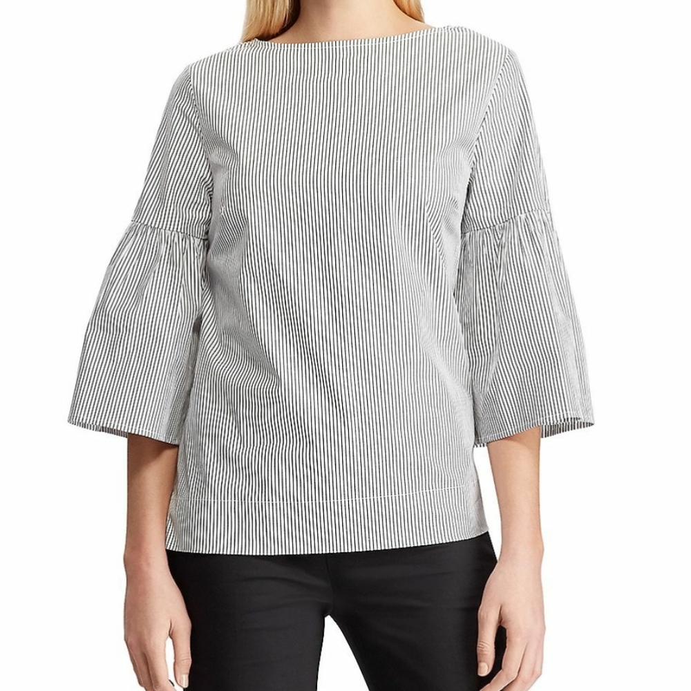Chaps Striped Poplin Top New With Tags
